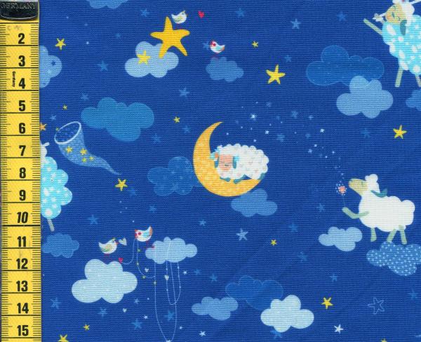 Sweet Sheep - Schäfchen mit Mond und Sternen dunkelblau