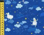Sweet Sheep - Schäfchen mit Mond und Sternen dunkelblau